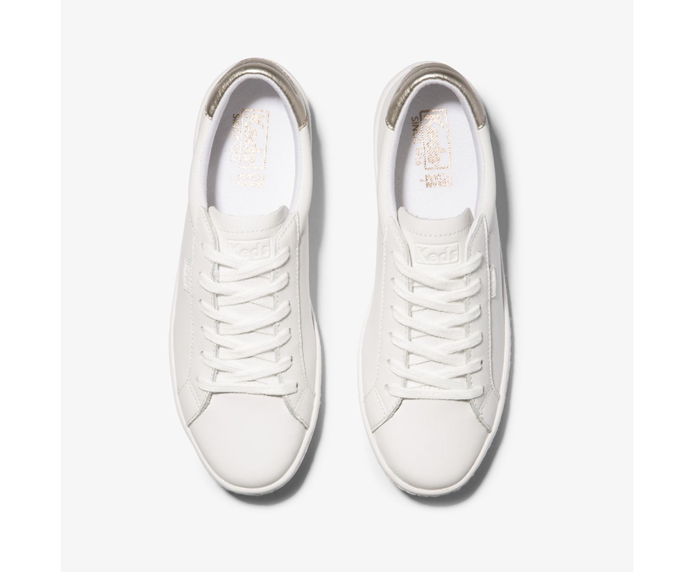 Keds Sneakers White - Ace Leather - Womens JFWKDY-861